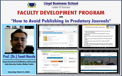 Faculty Development Program on How to Avoid Publishing in Predatory Journals