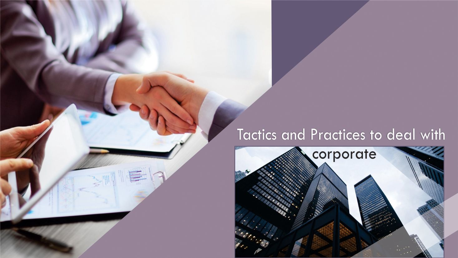 Tactics and
                        Practices to deal with corporate