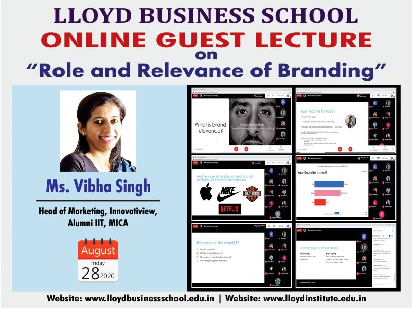 Online Guest Lecture by Ms. Vibha Singh, Head of Marketing, Innovatiview