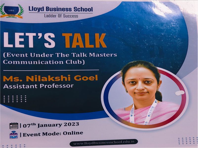 Let's talk (Event under the Talkmasters- Communication Club)